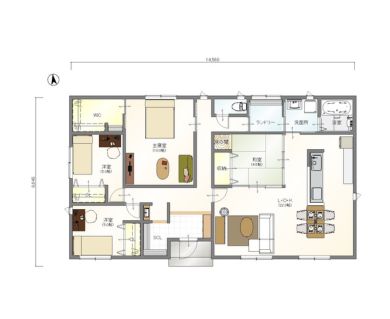 ほど良い距離感35坪4LDK平屋