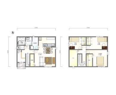 標準プラン：S-Btype 3LDK2階建て