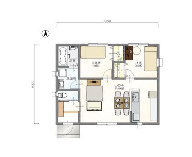 標準プラン：HS-Atype 2LDK平屋