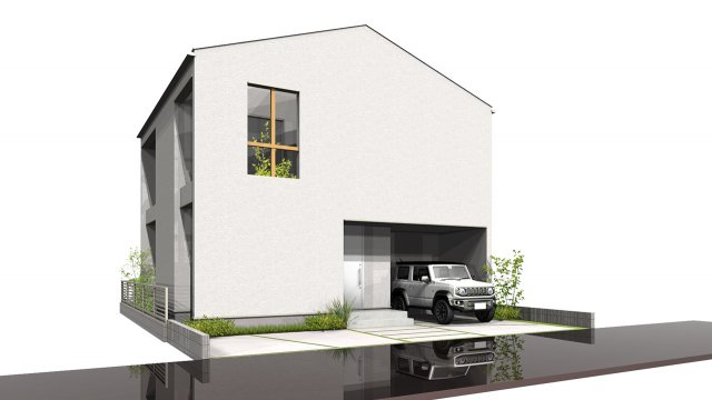 白と木を基調とした中庭のあるシンプルな「二人の佇まいの家」
●外と中を繋ぐプライベートな中庭
●格子窓の隠れ家ヌック
●廊下を無くした無駄のない生活動線
●風景を切り取るデザイン格子
●デザインにこだわったアイアン手摺