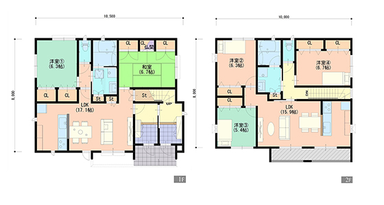 コンパクトにまとめた二世帯住宅
