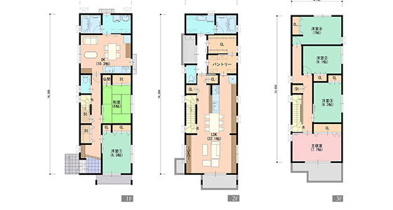 スペースと動線計画が充実した家