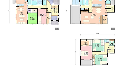 全て別の二世帯三階建