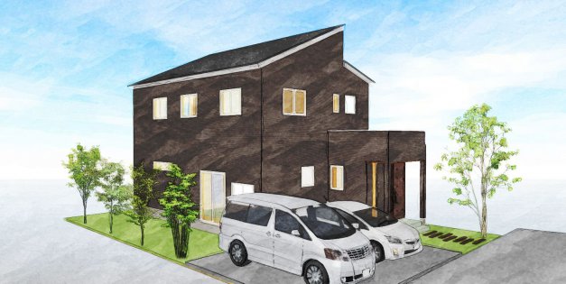 パウダーコーナーとロフトがある家