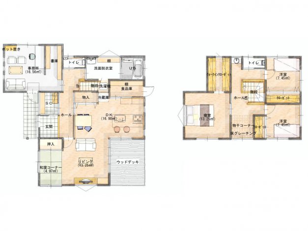 スモールオフィスを兼ね備えた家