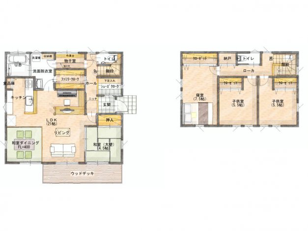 家の中心でピアノを奏でる家