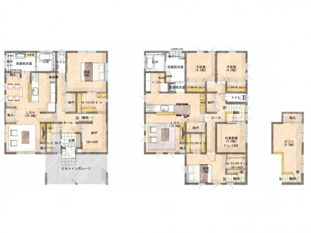 色々段差がある、なかよし家族の２世帯住宅