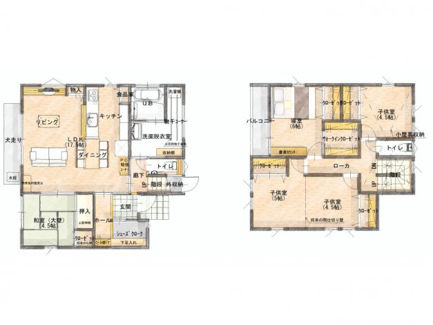 アクアリウムスペースをリビングに置いた家
