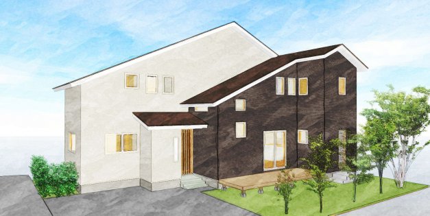 スキップフロアとボルダリングがある、家族が集まる２世帯住宅