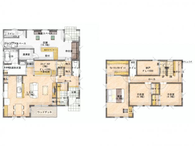 美容室と住宅を兼ね備えた、店舗住宅