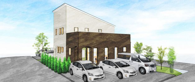 美容室と住宅を兼ね備えた、店舗住宅