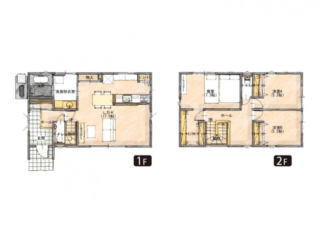 リビング階段と家事楽ストレート動線の家