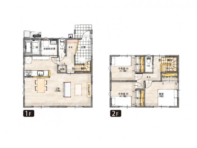 コンパクト家事動線と広々リビングの家