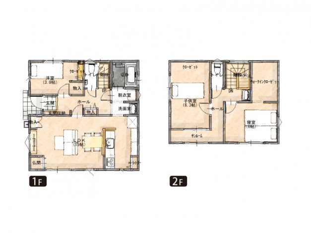 2世帯で住まう3LDKの家