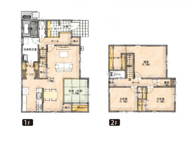 家事楽！収納力！和室一体の大空間リビングの家