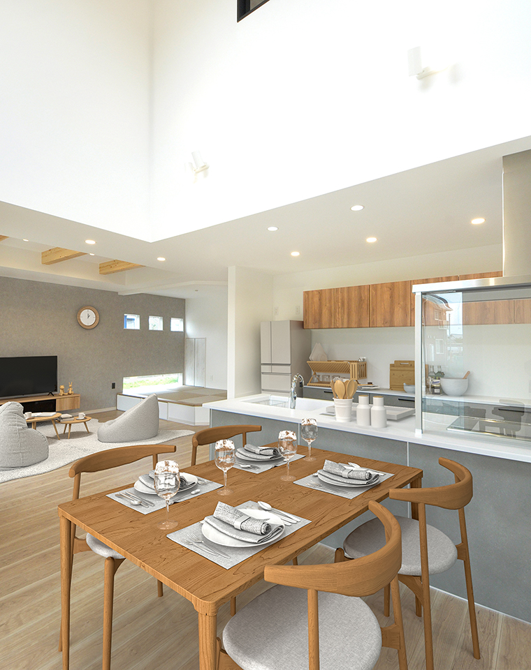 広々としたLDKが特徴的なナチュラルモダン住宅