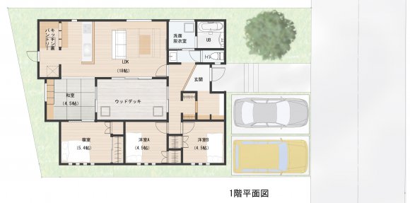 中庭のある平屋。プライベートキャンプを楽しめる家。
