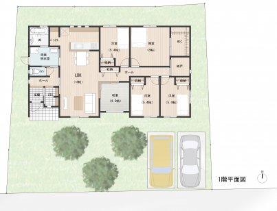 大家族が暮らす平屋。