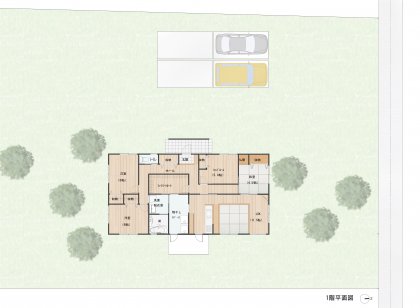 ファミリークロークで機能性高めた平屋。