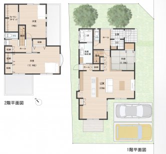 22帖の広々LDKに家族が集うお家。