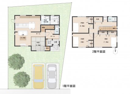 広い玄関ホールがお客様をお出迎え。オープン和室でリビングも広く感じる