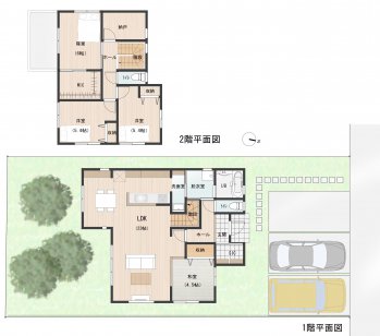 水回りをコンパクトに、LDKをゆったり過ごせるお家。