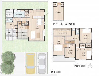寝室横のスキップフロアでお子様も寝られるお家