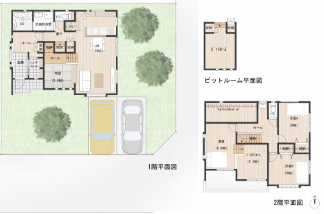 半地下や寝室のWICLで、収容力抜群の家