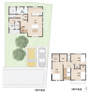 吹き抜け×鉄骨階段で、1階・2階に日が差し込む