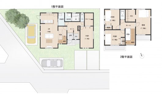 家事動線抜群の吹き抜け階段のあるお家