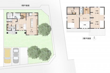 アイランドキッチンと吹き抜けが広々LDKを叶えます
