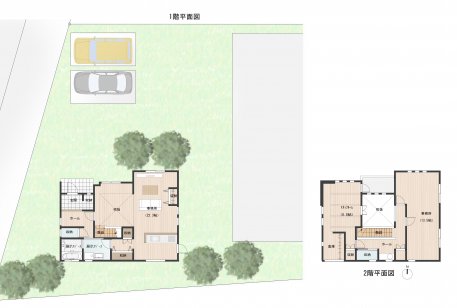 中心の吹き抜けは、お家の一体感を感じます