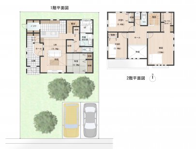 広々玄関土間はデザイン性よく、収容力も抜群