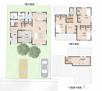 2Fに室内干しと広々バルコニーで大容量の洗濯でも安心