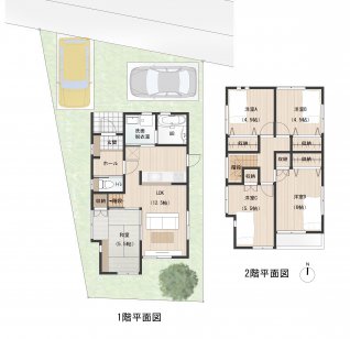 コンパクトでも5LDK。和室を開放でリビングの圧迫感を軽減。