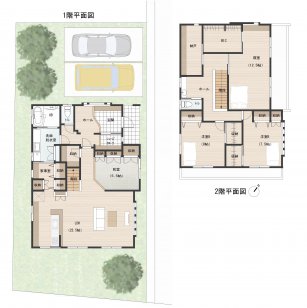 22帖以上の広々リビング。オープン和室でより開放的に。