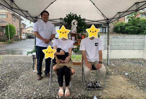 【地鎮祭・上棟】7/7(金)徳島市N様邸の地鎮祭を執り行いました