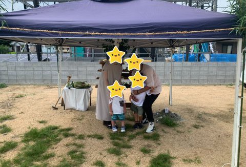 【地鎮祭・上棟】7/8(土)徳島市N様邸の地鎮祭を執り行いました