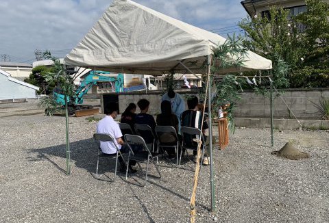 【地鎮祭・上棟】8/20(日)国府町I様邸の地鎮祭を執り行いました