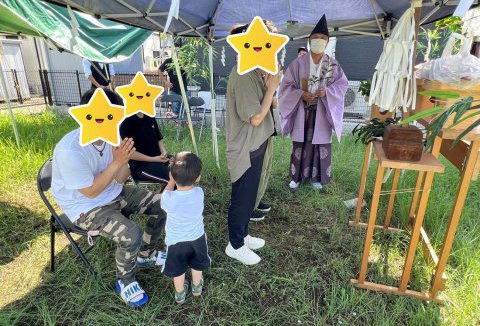 【地鎮祭・上棟】8/26(土)阿南市M様邸の地鎮祭を執り行いました