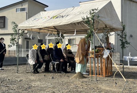 【地鎮祭・上棟】2/11(日)徳島市N様邸の地鎮祭を執り行いました