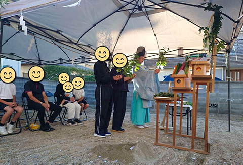 【地鎮祭・上棟】10/11(金)北島町G様邸の地鎮祭を執り行いました