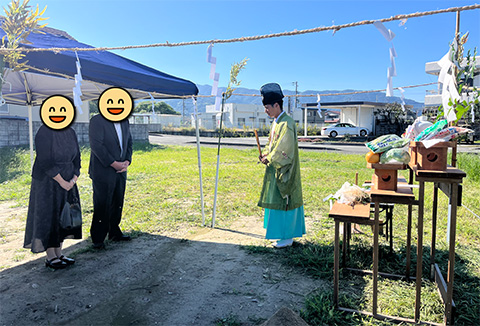 【地鎮祭・上棟】11/4(月)吉野川市K様邸の地鎮祭を執り行いました