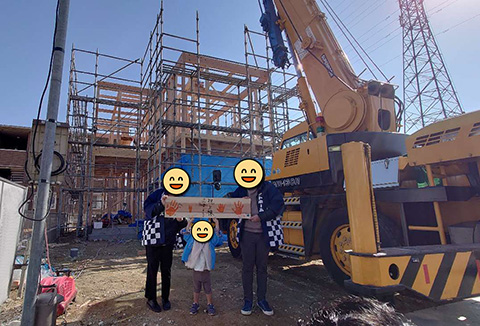 【地鎮祭・上棟】1/14(火)八万町O様邸の上棟を行いました