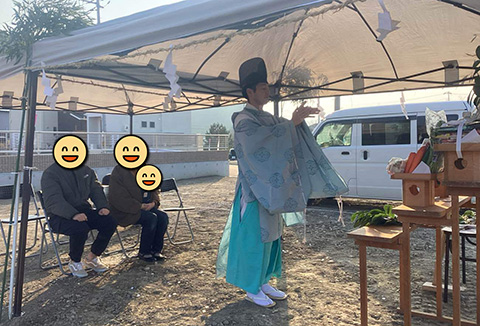 【地鎮祭・上棟】1/23(木)徳島市E様邸の地鎮祭を執り行いました