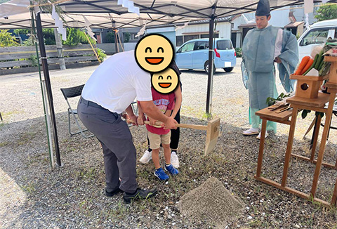 【地鎮祭・上棟】7/6(日)徳島市N様邸の地鎮祭を執り行いました
