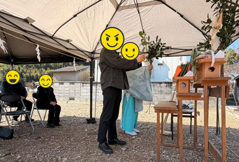 【地鎮祭・上棟】3/11(水)小松島市K様邸の地鎮祭を執り行いました
