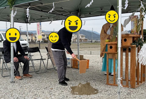 【地鎮祭・上棟】3/24(火)徳島市M様邸の地鎮祭を執り行いました