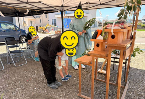 【地鎮祭・上棟】7/10(金)板野郡B様邸の地鎮祭を執り行いました