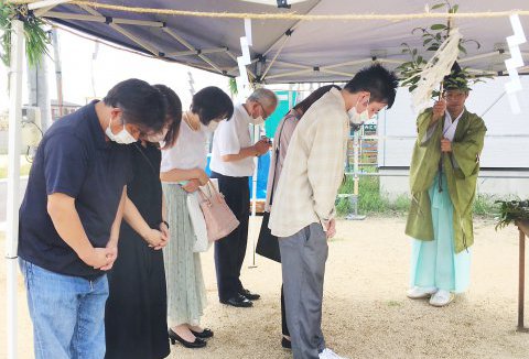 【地鎮祭・上棟】7/10（日）徳島市H様邸の地鎮祭を執り行いました